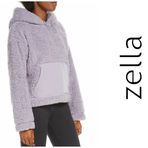 New Nordstrom Zella Cassie gray dapple sherpa Jacket M - Picture 2 of 7